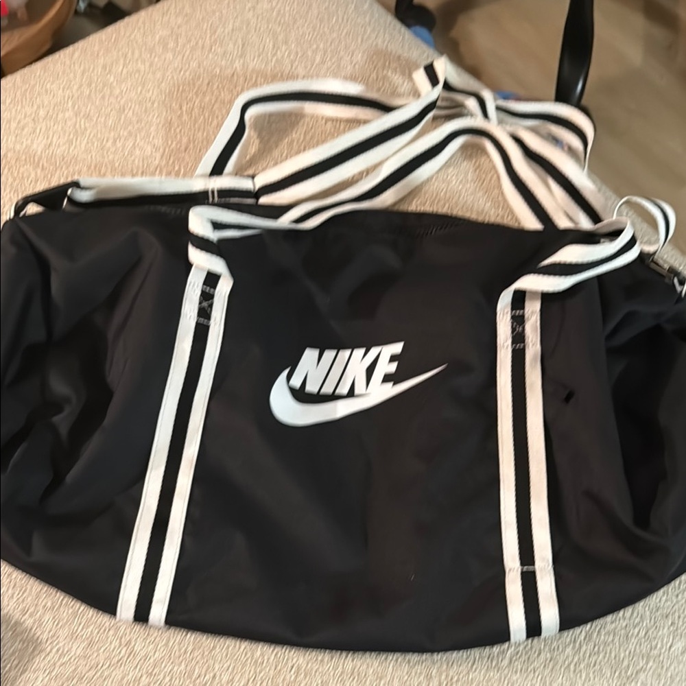 Nike Black and White Sporty Duffel Bag